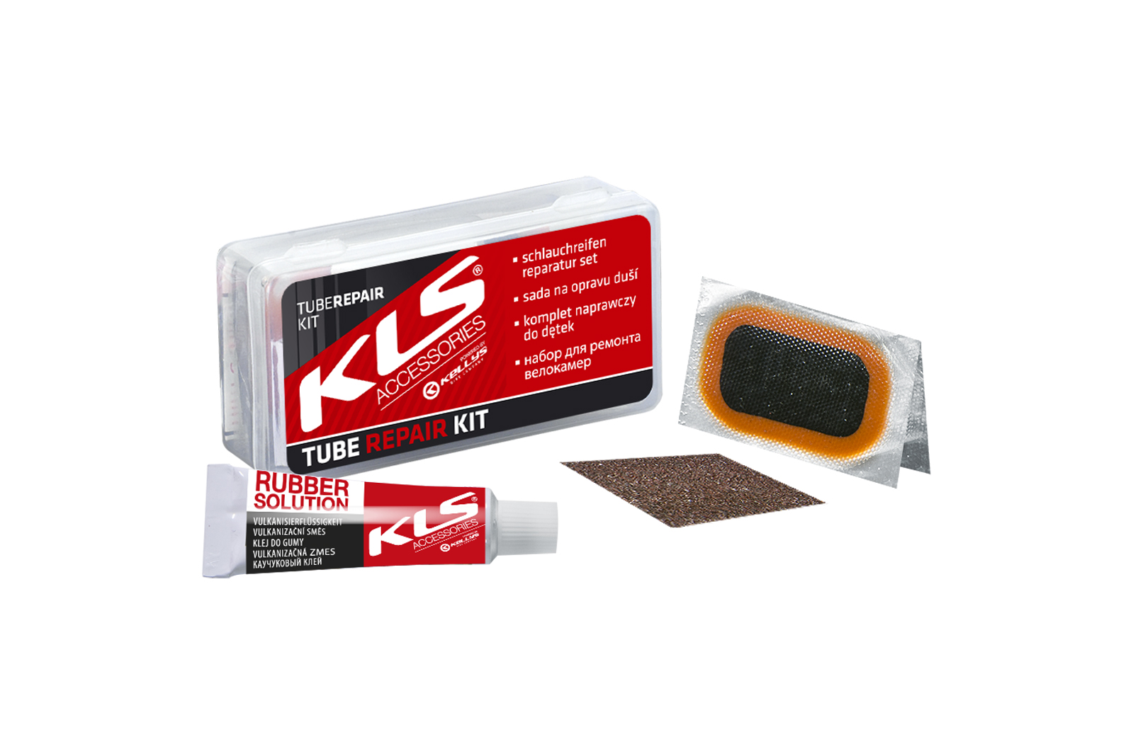 Велоаптечка KLS Repair kit, пластиковий бокс (8 латок, металевий скребок, клей 5 мл, крейда) 1 Велоаптечка KLS Repair kit, пластиковий бокс (8 латок, металевий скребок, клей 5 мл, крейда)