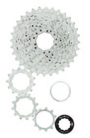 Кассета SunRace RS3, 11 скоростей, 11-28T, Metallic Silver 2 Кассета SunRace RS3, 11 скоростей, 11-28T, Metallic Silver