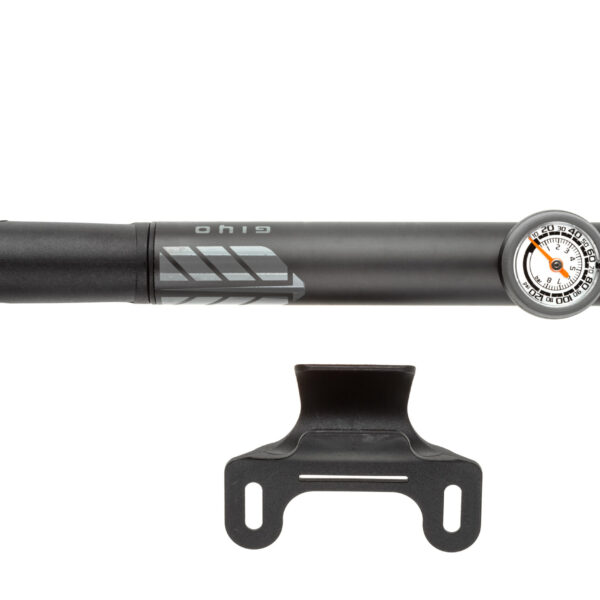 Насос компактный Giyo GP-987, алюминий, манометр, двойная головка, 25см, 80psi/5,5bar